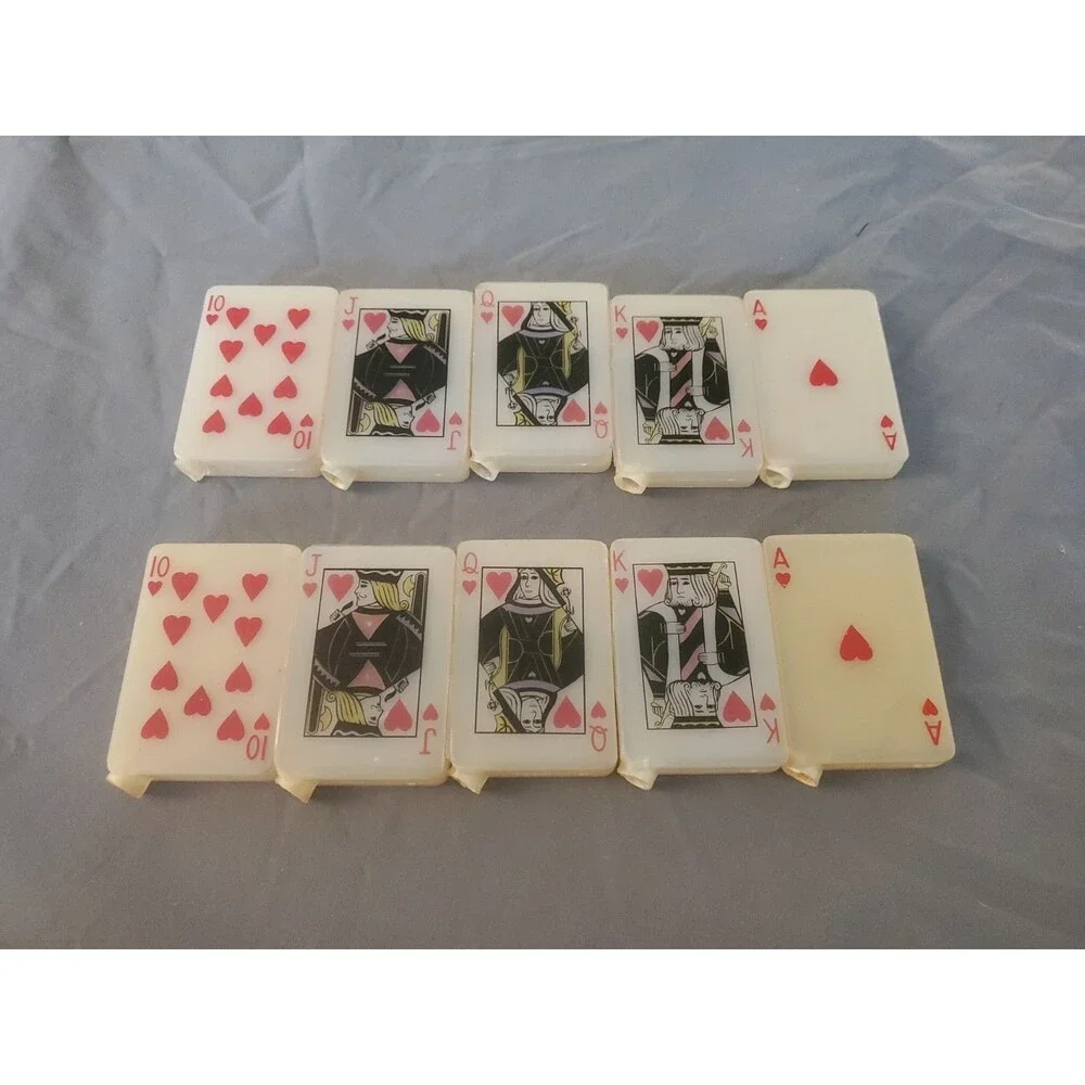 10 Vtg Bar Camper Rv String Light Covers Playing Cards Ace Hearts Royal Flush